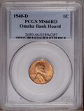 Lincoln Cents, 1940-D 1C MS66 Red PCGS. EX: Omaha Bank Hoard. PCGS Population
(1723/290). NGC Census: (543/434). Mintage: 81,390,000. Numi...