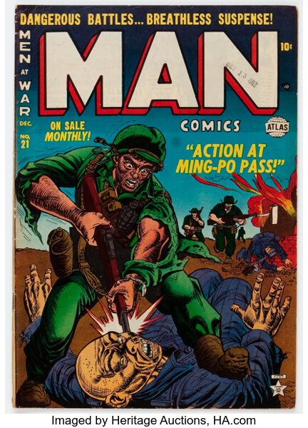 Golden Age (1938-1955):War, Man Comics #21 (Atlas, 1952) Condition: VG/FN....