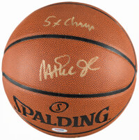 Magic Johnson "5x Champ" Signed Basketball
