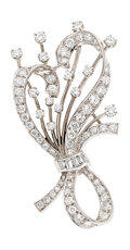 Estate Jewelry:Brooches - Pins, Diamond, Platinum Brooch. ...
