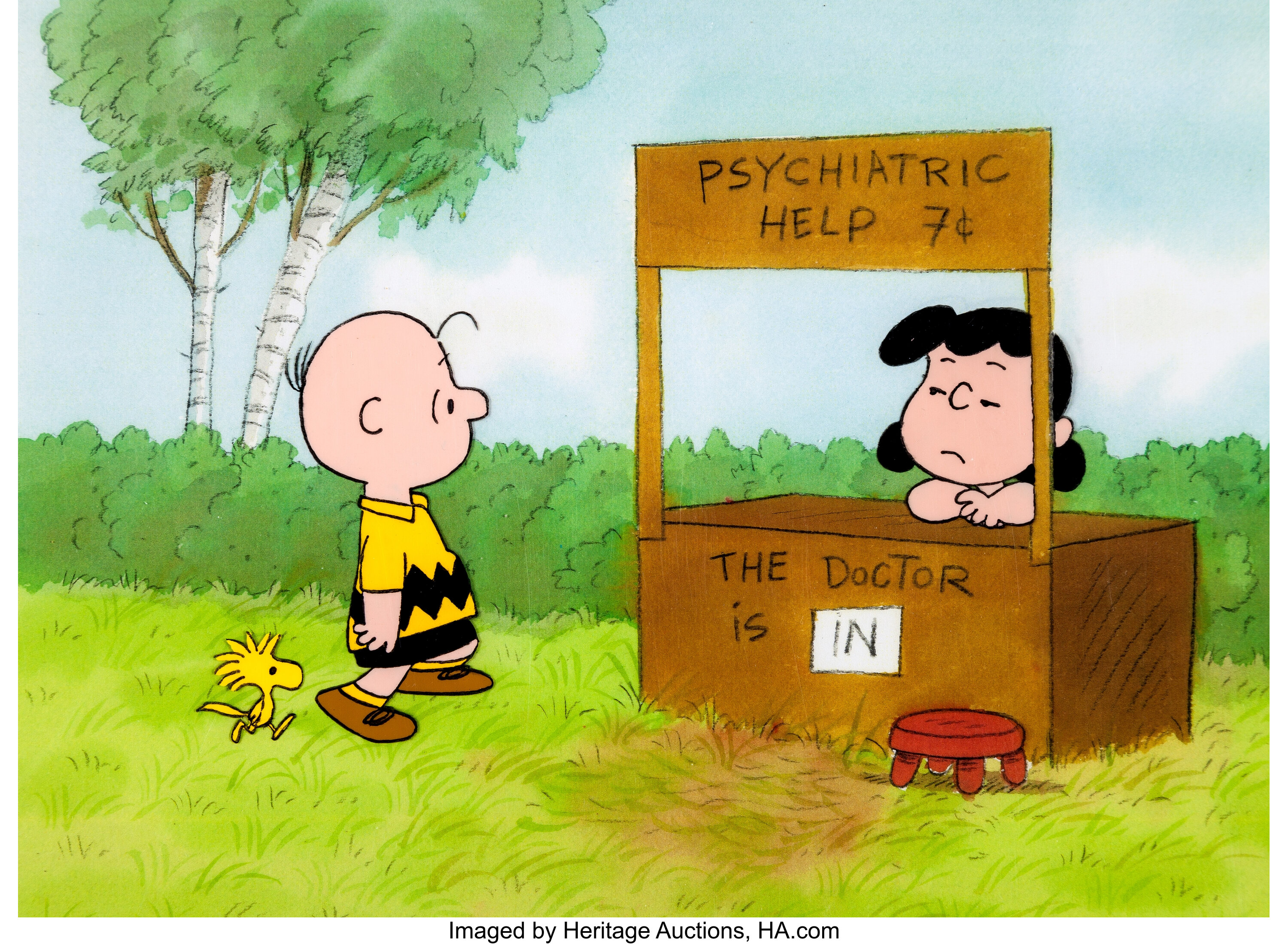 CHARLIE BROWN & LUCY PSYCHIATRIC HELP 8 x 10 Mat Print THE DOCTOR IS OU...