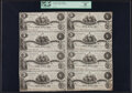 Confederate Notes:1861 Issues, T36 $5 1861 PF-4 Cr. 278 Uncut Sheet of Eight.. ...
