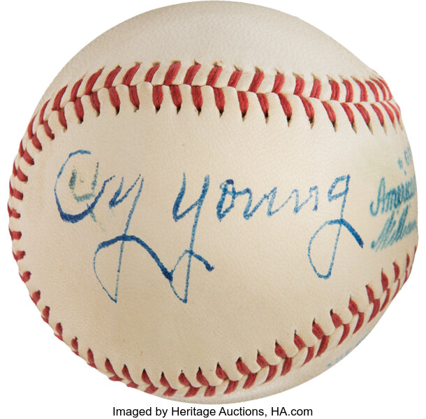 Baseball Collectibles:Balls, 1947 Cy Young Single Signed Baseball--An Elite Example.. ...