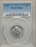 Lincoln Cents, (5)1943 1C MS66 PCGS. PCGS Population: 5297 in 66 (12 in 66+), 1655
finer (5/16). ... (Total: 5 coins)
