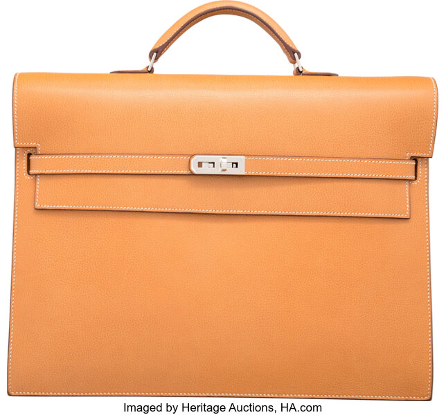 Hermes Natural Vache Liegee Leather Kelly Depeches GM Briefcase
