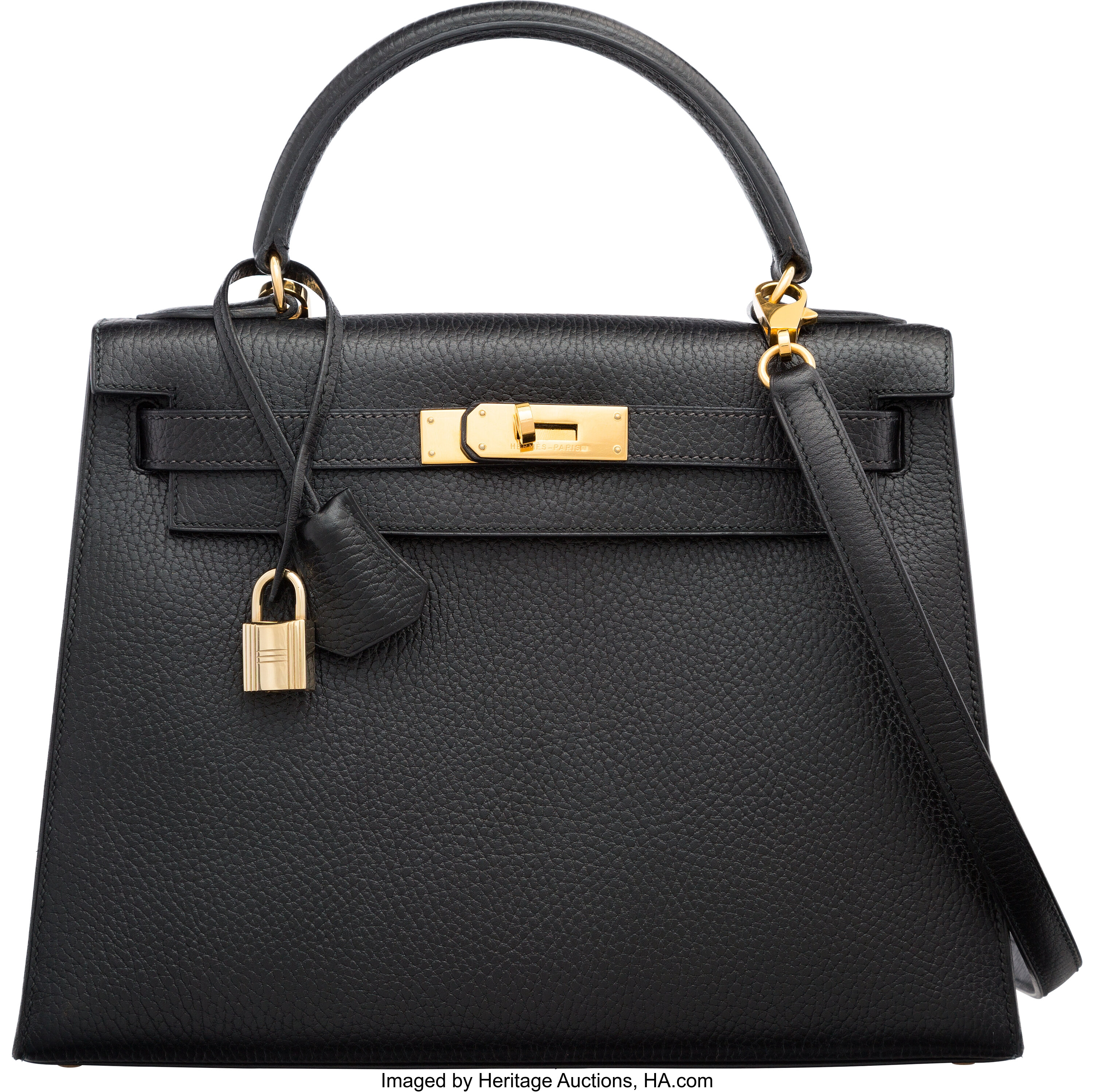 Hermes Black Vache Ardennes Sellier Kelly Bag – Luxury GoRound