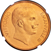 Italy: Vittorio Emanuele III gilt-bronze Matte Proof 100 Lire 1903 PR67 NGC