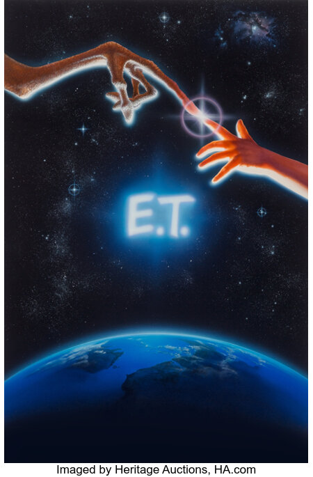 John Alvin (American, 1948-2008) E.T. the Extra-Terrestrial, original  promotional movie illustration, 1982 Acrylic on...