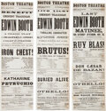 Miscellaneous:Ephemera, Edwin Booth: Three 1863 Boston Theatre Playbills....