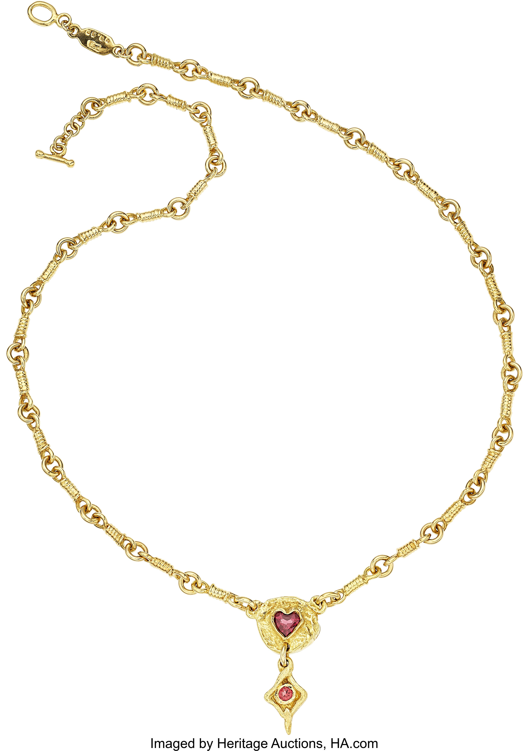 Garnet, Gold Necklace, Lee Brevard. ... Estate Jewelry Necklaces | Lot  #55522 | Heritage Auctions