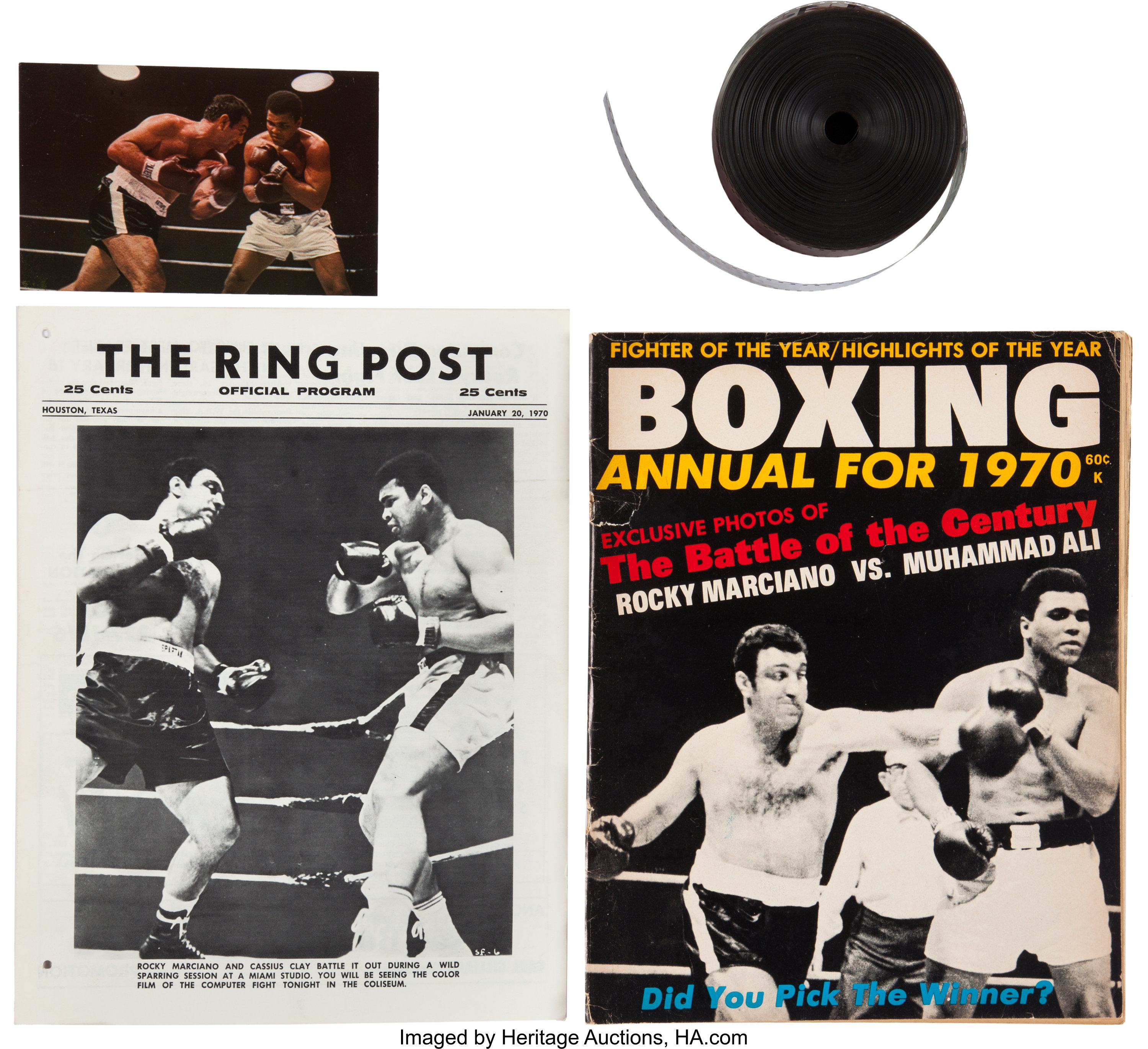 1970 The Super Fight Film Reel and Ephemera Lot of 4. Boxing, Lot  #55428