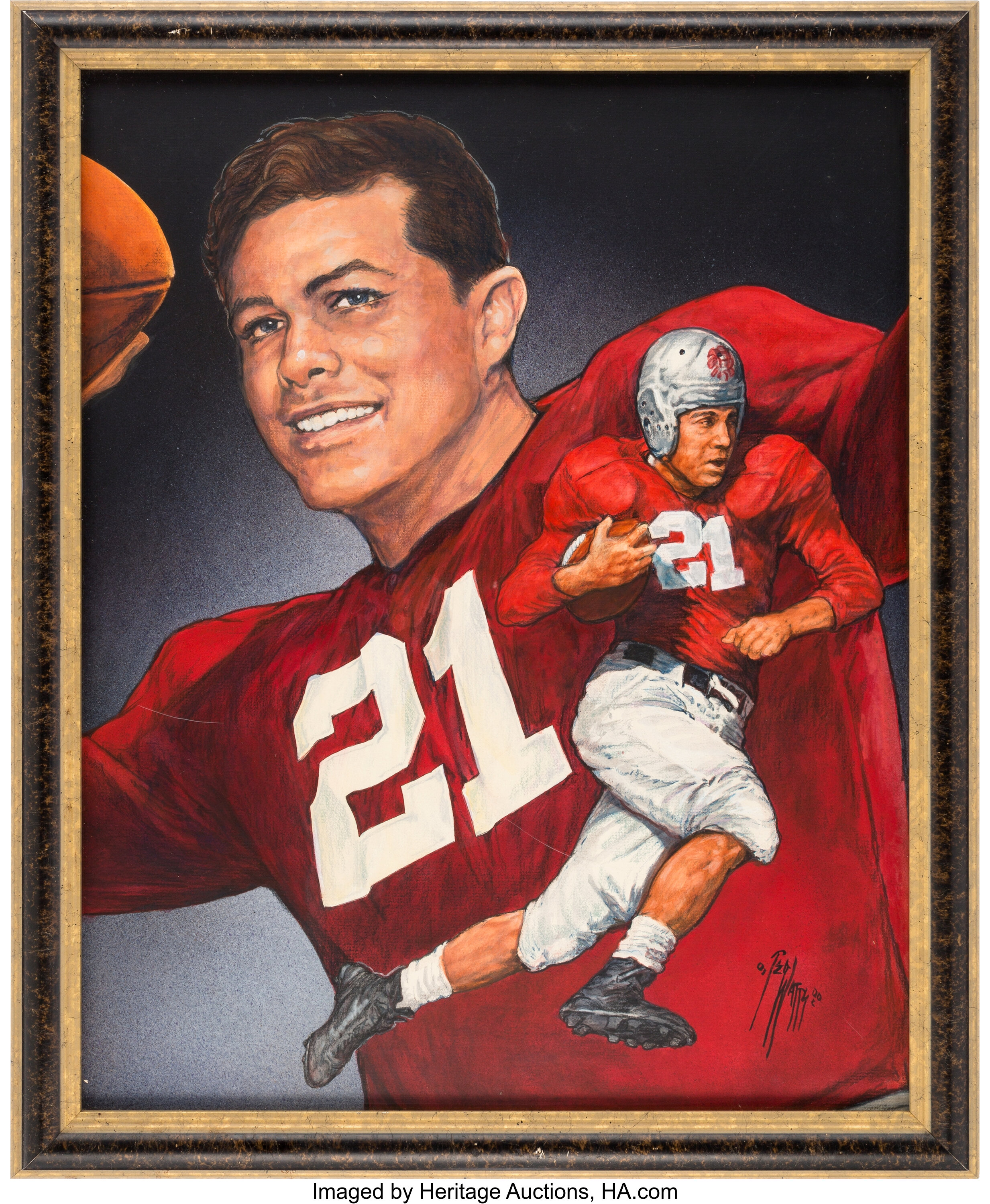 1942 Frank Sinkwich Heisman Trophy Winner Original Artwork by Ted | Lot  #52822 | Heritage Auctions