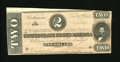 Confederate Notes:1864 Issues, T70 $2 1864. This Crisp Uncirculated Deuce looks like it was
hastily cut during the last days of the Confederacy. A long...