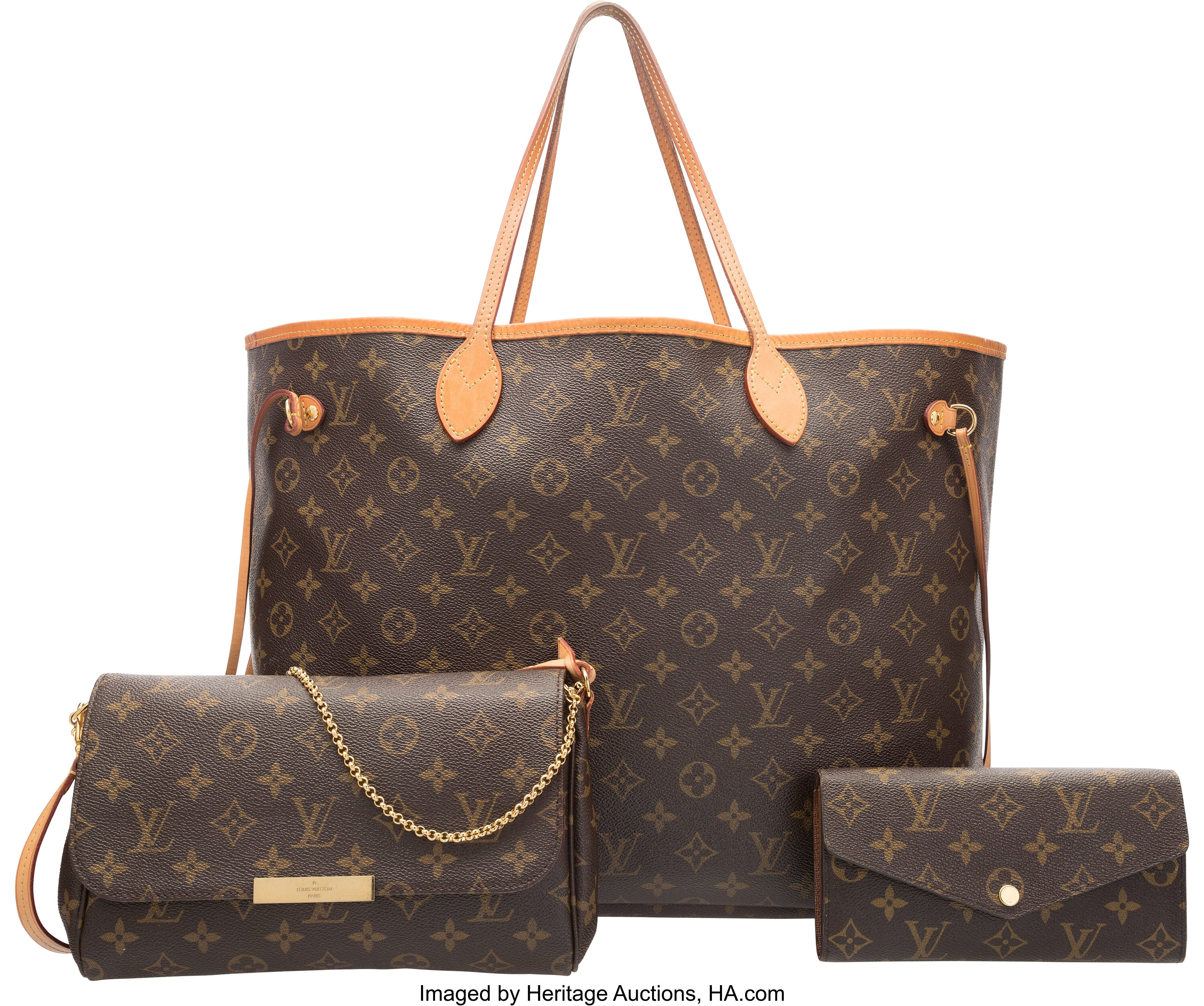 Louis Vuitton Set of Three; Classic Monogram Canvas Neverfull GM | Lot #58471 | Heritage Auctions