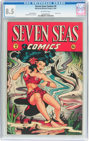 Golden Age (1938-1955):Adventure, Seven Seas Comics #4 (Universal Phoenix Feature, 1947) CGC VF+ 8.5 Off-white pages....