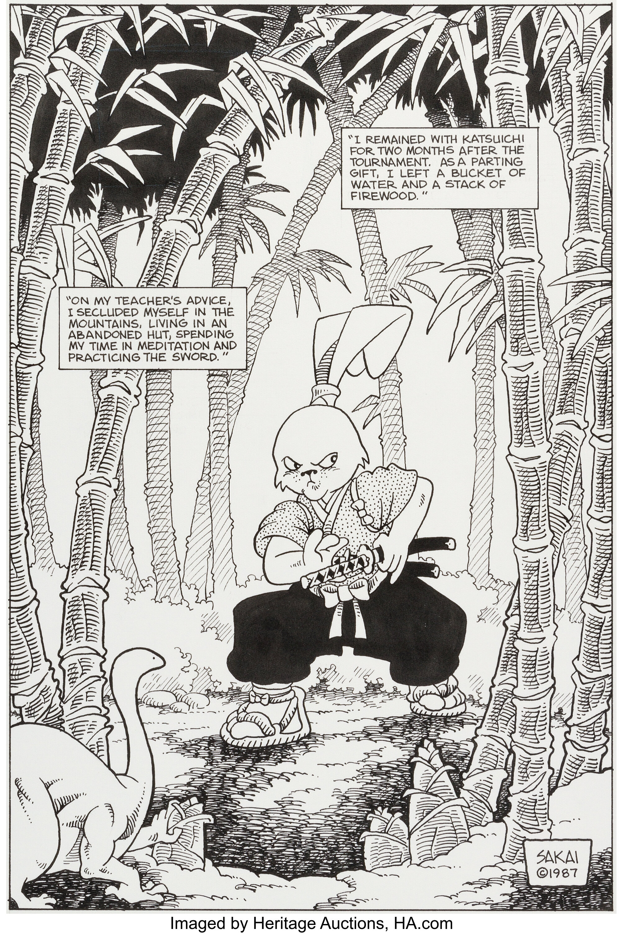 Stan Sakai Usagi Yojimbo #2 Unpublished Splash Page 11 Original Art | Lot  #92260 | Heritage Auctions