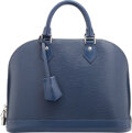 Louis Vuitton Blue Epi Leather Alma PM Bag Very Good to Excellent Condition 12.5" Width x 9.5" He