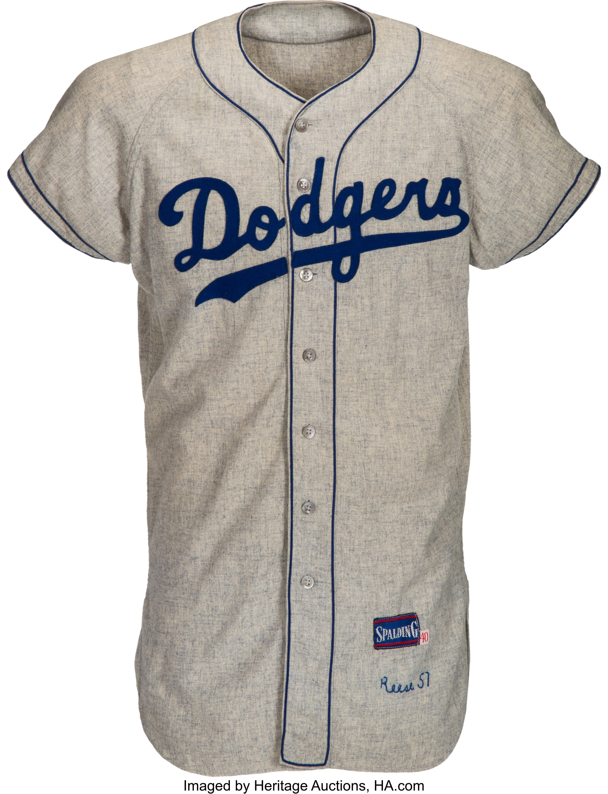 1957 Harold Pee Wee Reese Game Worn Brooklyn Dodgers Jersey,, Lot #80011