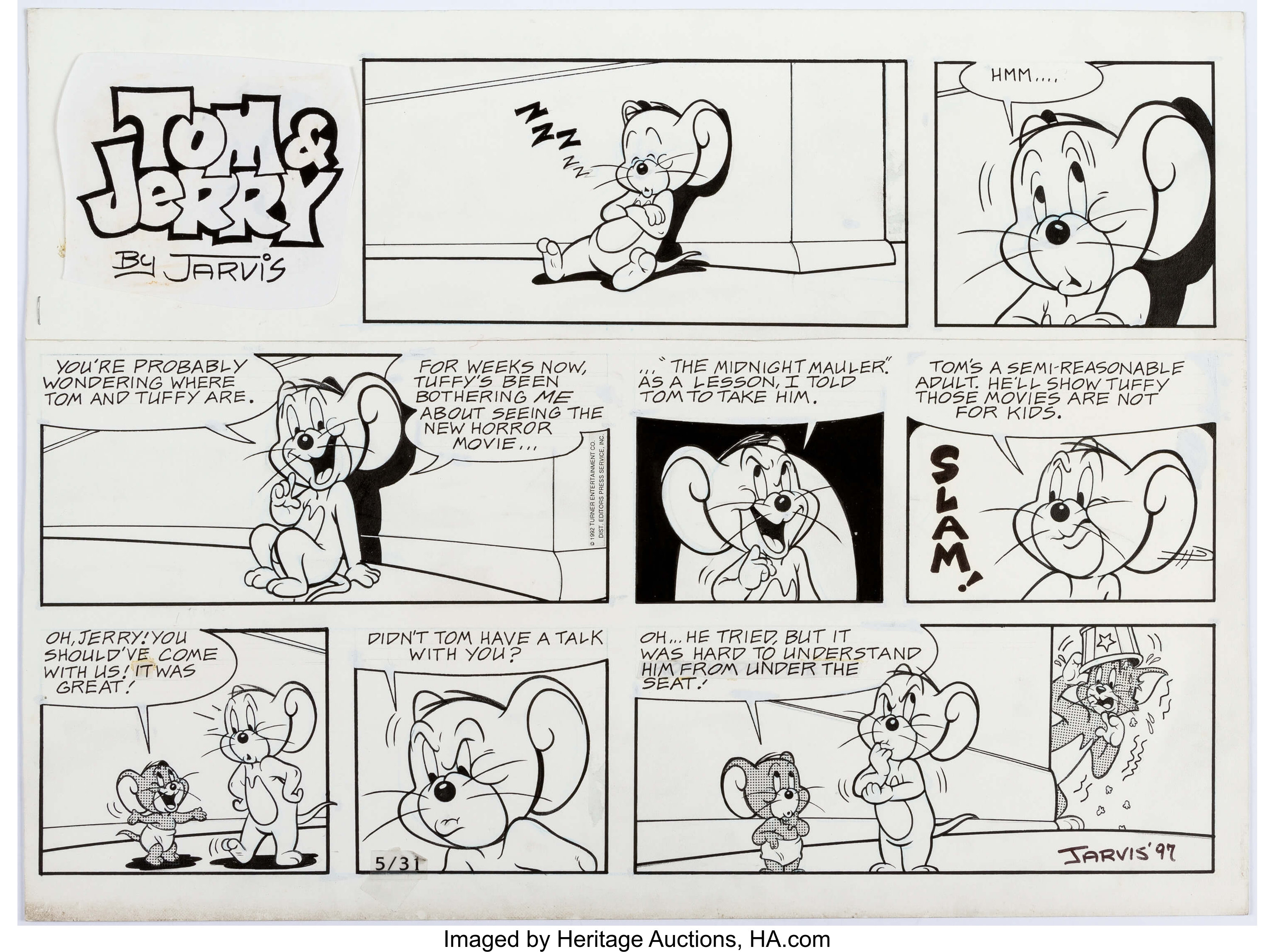 Kelly Jarvis Tom and Jerry Sunday Comic Strip Original Art dated | Lot  #11067 | Heritage Auctions