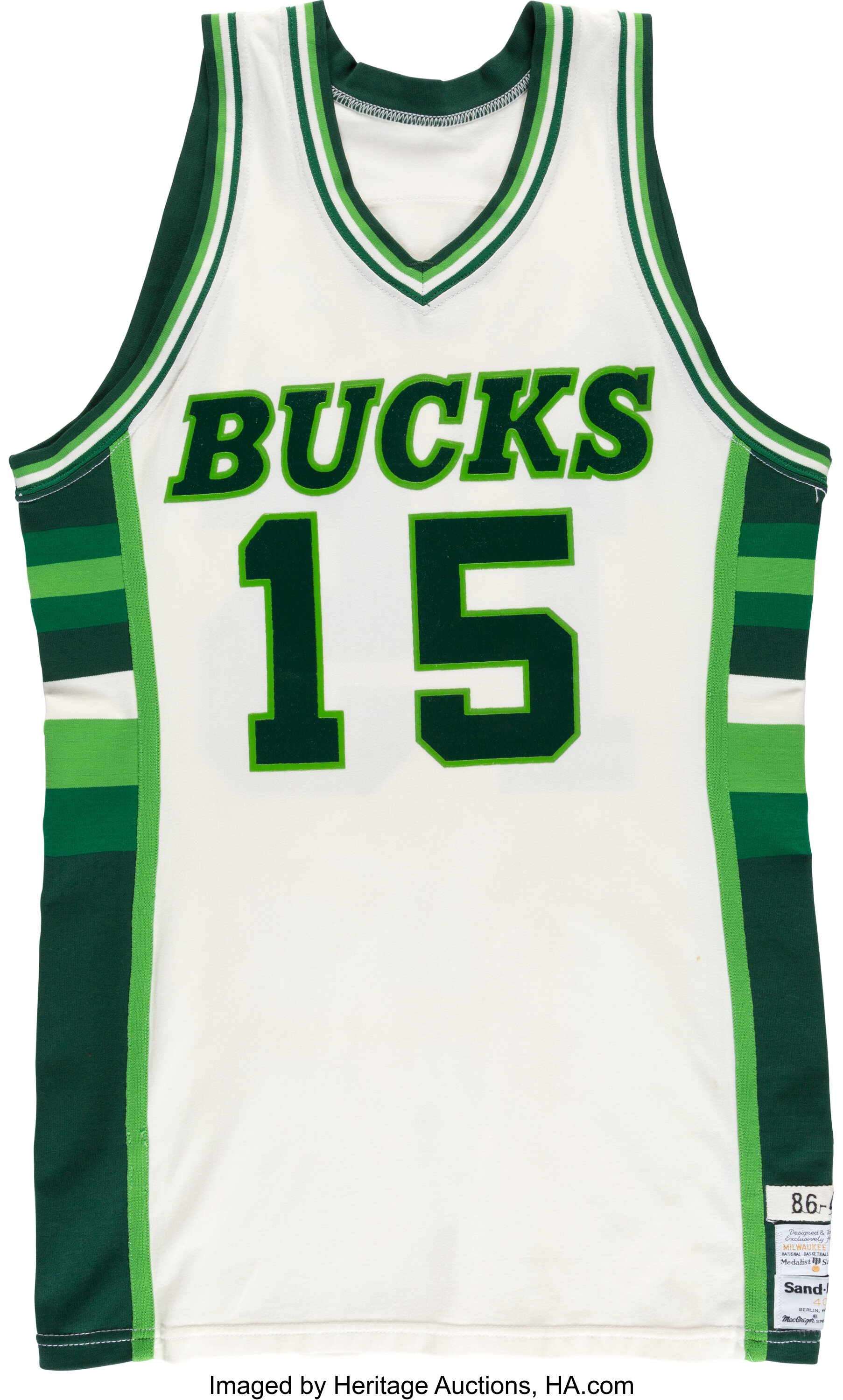 1986 Craig Hodges Game Worn Milwaukee Bucks Jersey. Basketball, Lot  #82797