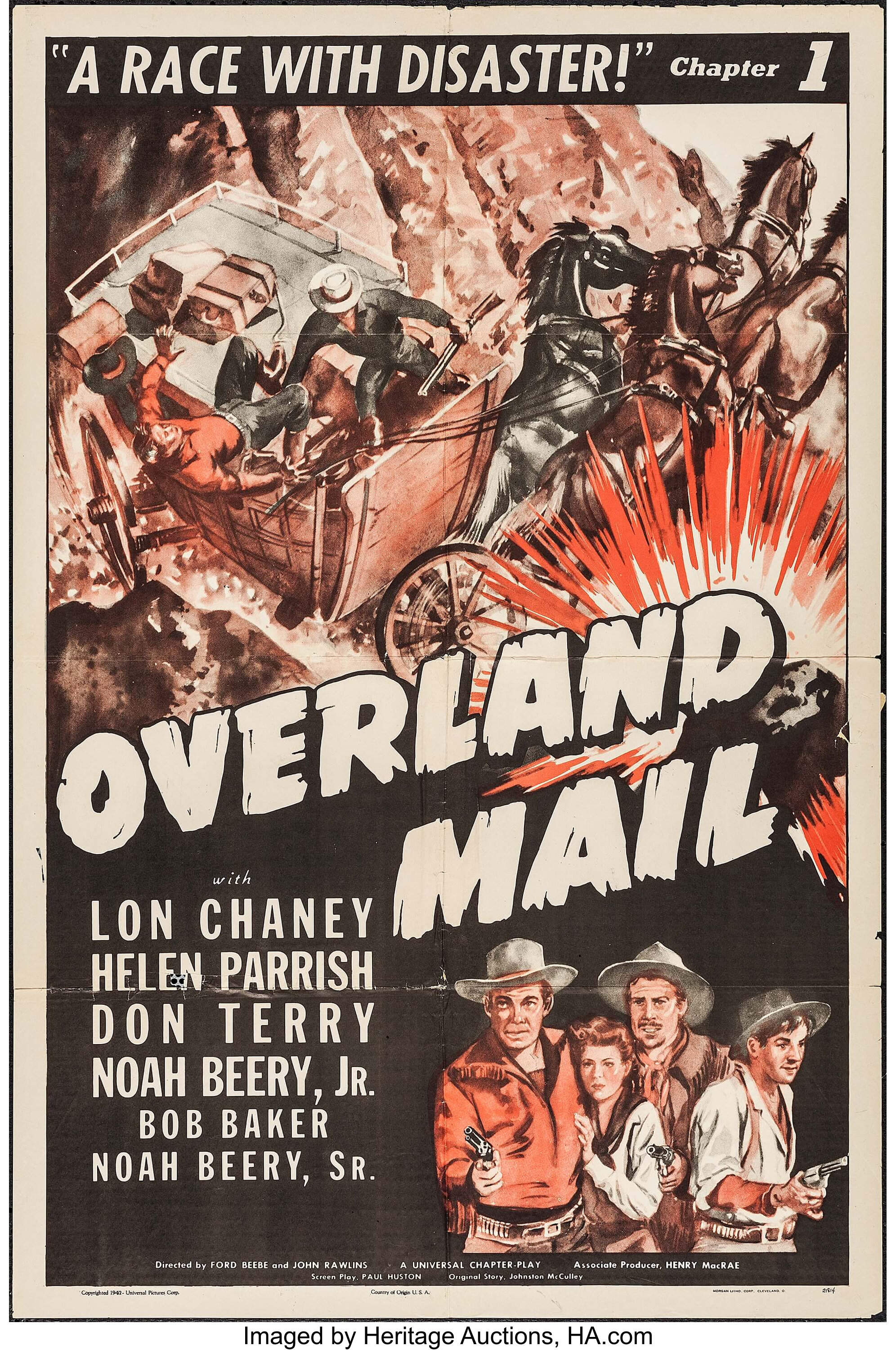 Overland Mail Universal 1942 One Sheet 27 X 41 Chapter 1 Lot 54237 Heritage Auctions