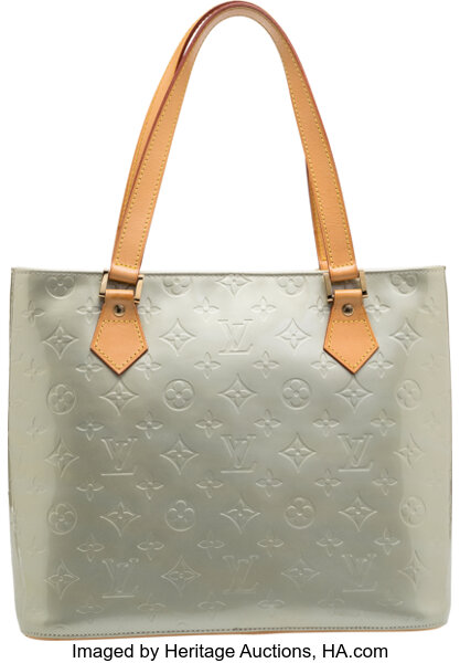 Louis Vuitton Perle Gray Monogram Vernis Leather Houston Bag., Lot #58301