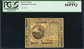 Colonial Notes:Continental Congress Issues, Continental Currency May 9, 1776 $6 PCGS Gem New 66PPQ.. ...