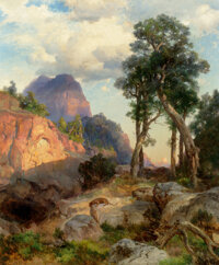 Thomas Moran (American, 1837-1926) Mountain Lion in Grand Canyon (Lair of the Mountain Lion), 1914 O