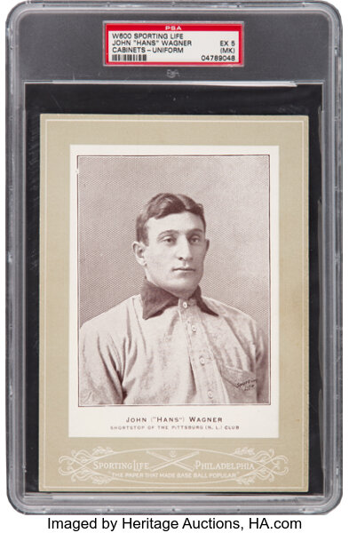 Baseball Cards:Singles (Pre-1930), 1902-11 W600 Sporting Life - Type 4 Honus Wagner (Uniform) PSA EX 5
(MK). ...