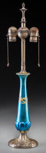 Glass, A Steuben Aurene Glass Lamp Base, Corning, New York, circa 1910.
23-1/4 inches high (59.1 cm) (overall). ...