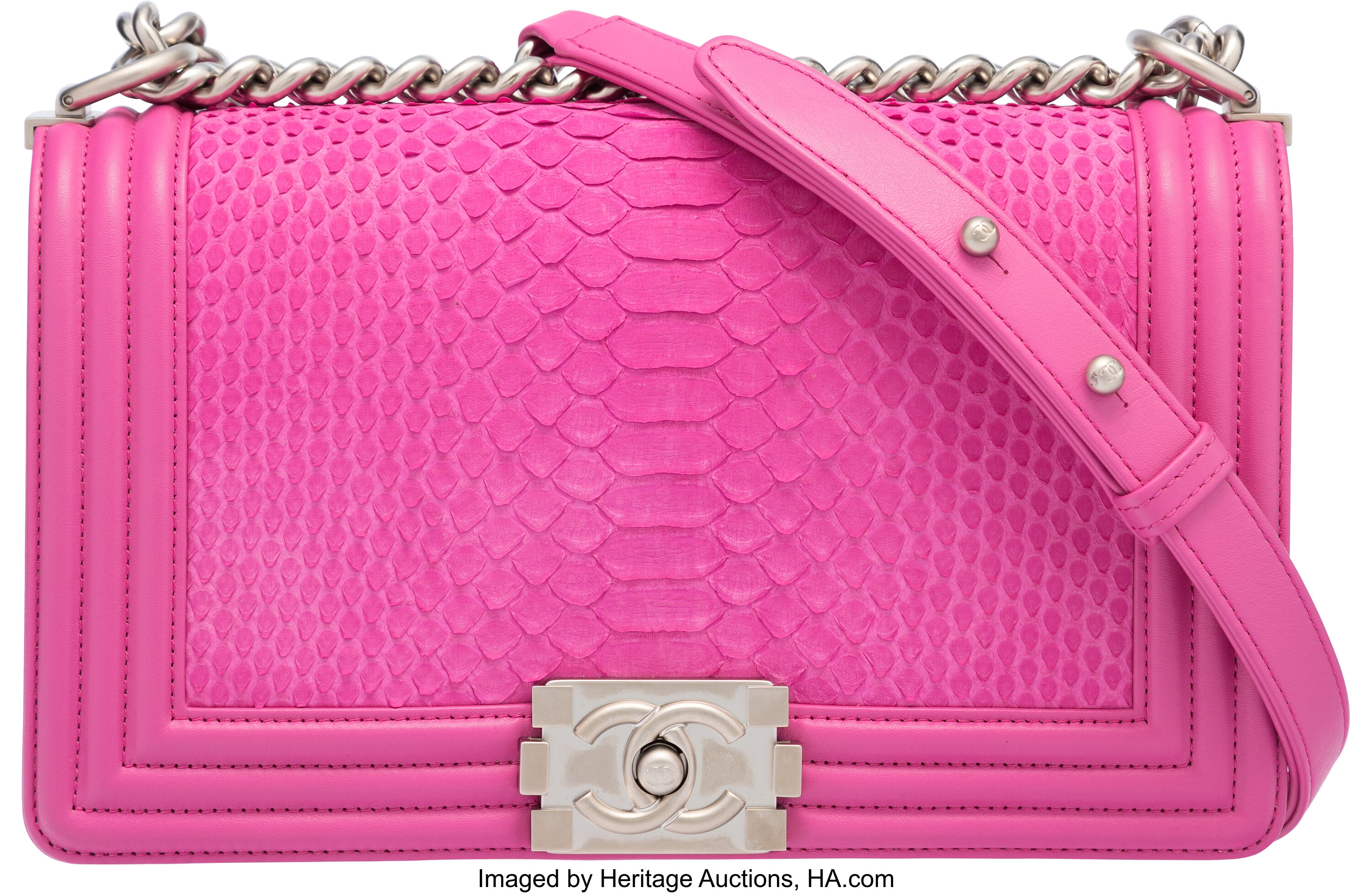 pink crocodile chanel bag