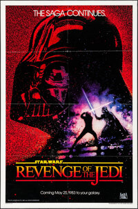 Revenge of the Jedi (20th Century Fox, 1982). One Sheet (27" X 41") Advance Dated Style. Science Fiction