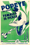 Movie Posters:Animation, Popeye in "Females is Fickle" (Paramount, 1940). One Sheet (27" X
41").. ...