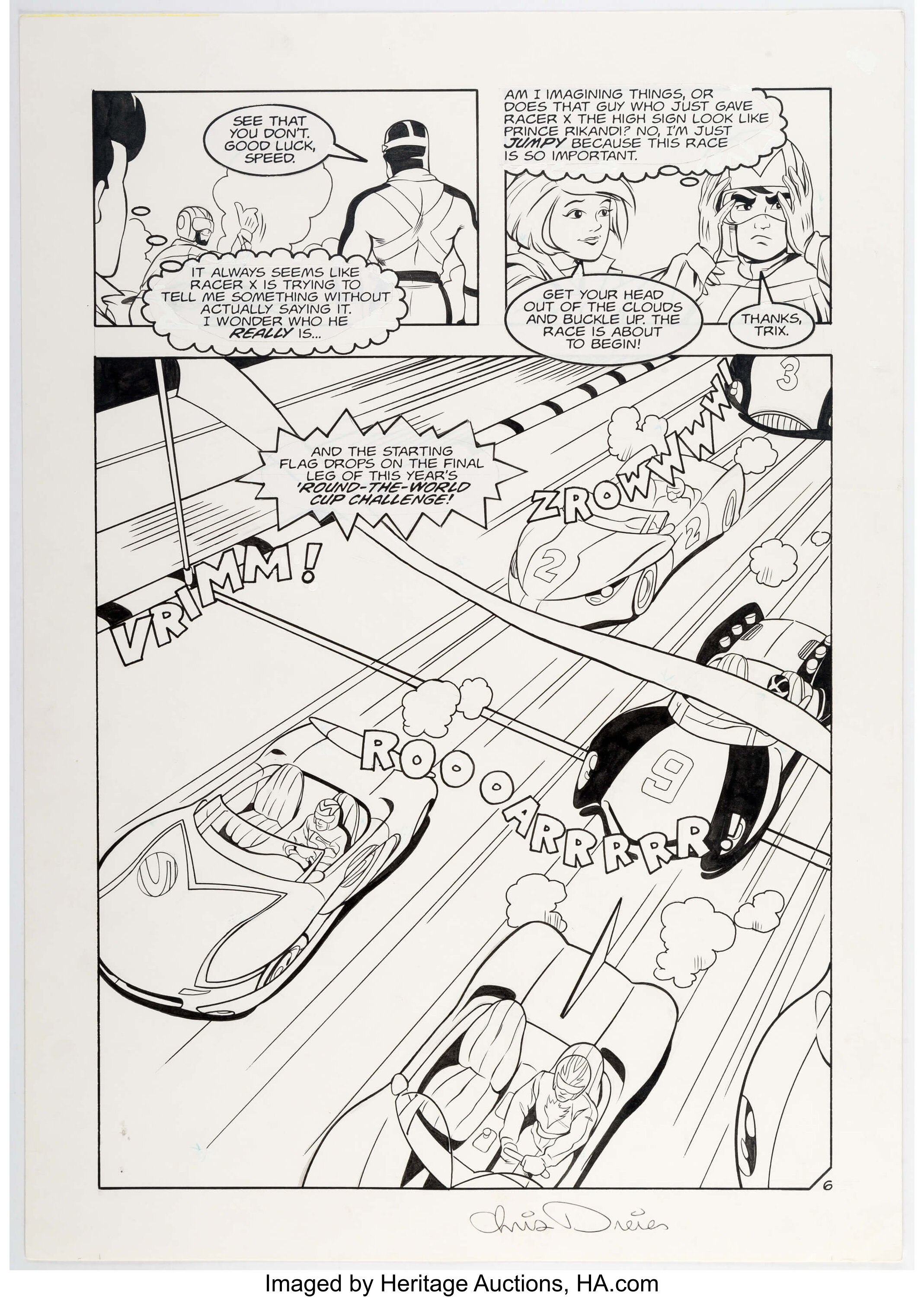 Chris Dreier The New Adventures of Speed Racer Story Page 6, Lot #15049