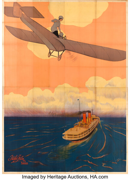 Movie Posters:Foreign, Victory or Death (Itala Film, 1913). Italian Four Panel (81" X112") Airplane Style, Leopoldo Metlicovitz Artwork.. ...