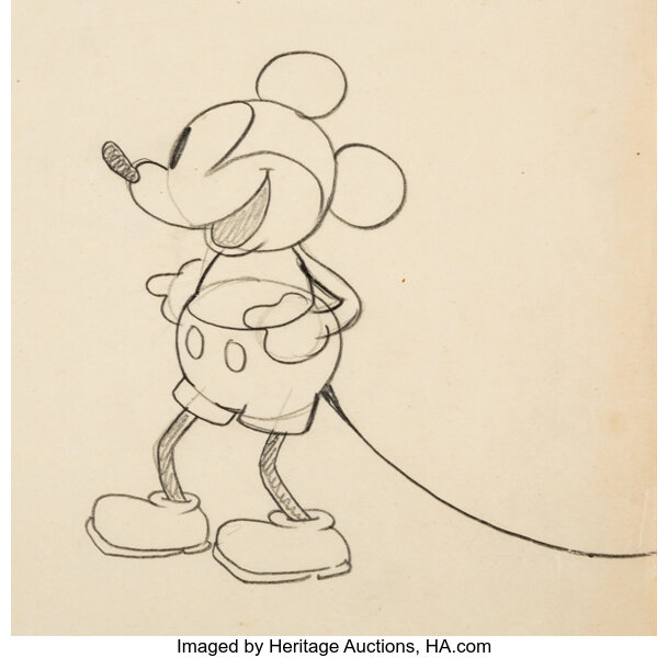 Steamboat Willie Mickey Mouse Animation Drawing (Walt Disney, | Lot #95003  | Heritage Auctions