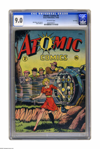 Atomic Comics #4 Lost Valley pedigree (Green Publishing Co., 1946) CGC VF/NM 9.0 Off-white pages. Matt Baker cover. Bake...