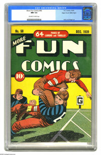 More Fun Comics #50 Mile High pedigree (DC, 1939) CGC NM 9.4 Off-white to white pages. The early issues of More Fun ofte...
