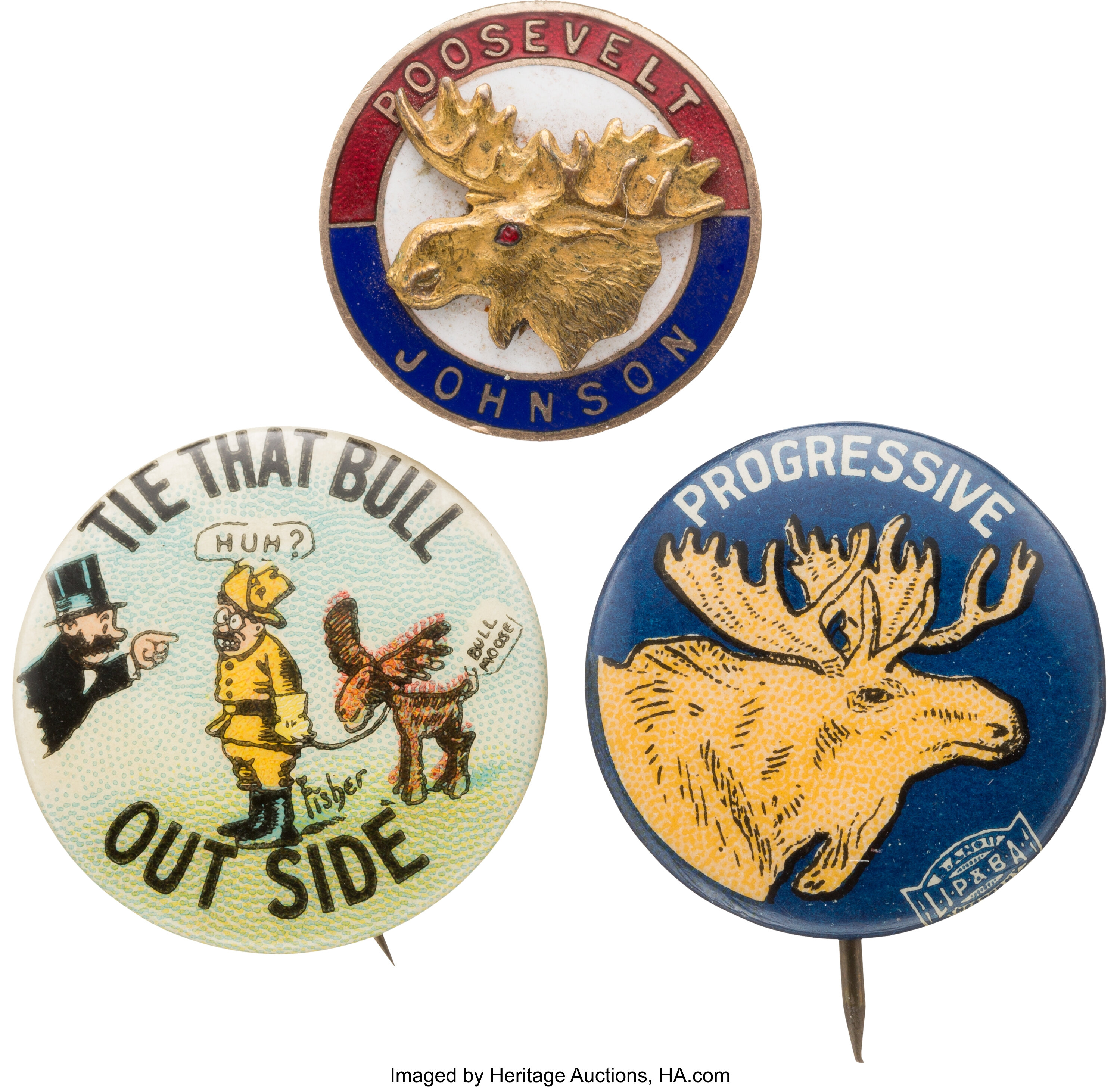 Theodore Roosevelt Three Bull Moose Party Items Political Lot Heritage Auctions
