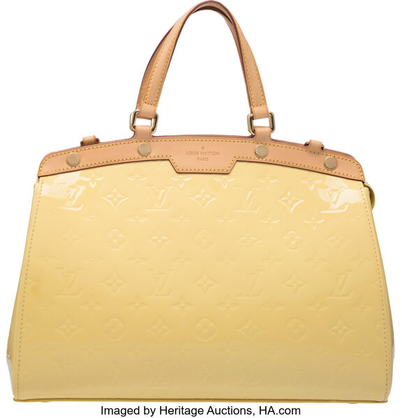 Louis Vuitton Yellow Monogram Vernis Leather Brea MM Bag., Lot #58288