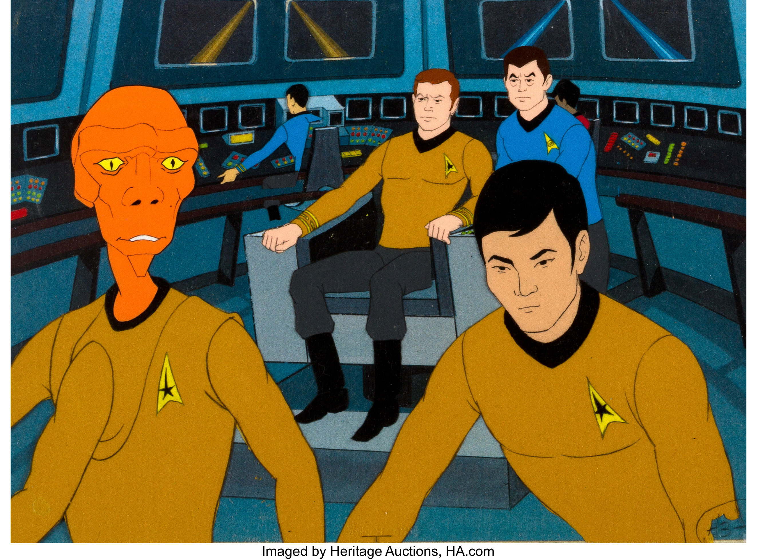Star Trek: The Animated Series Main Crew Production Cel Setup | Lot #89250  | Heritage Auctions