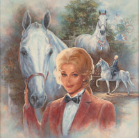 Billie Tipper (20th Century) Zsa Zsa Gabor and her Stallion, Silver Fox, Los Angeles Olympics Ceremony 1984, 1990 Oil on...