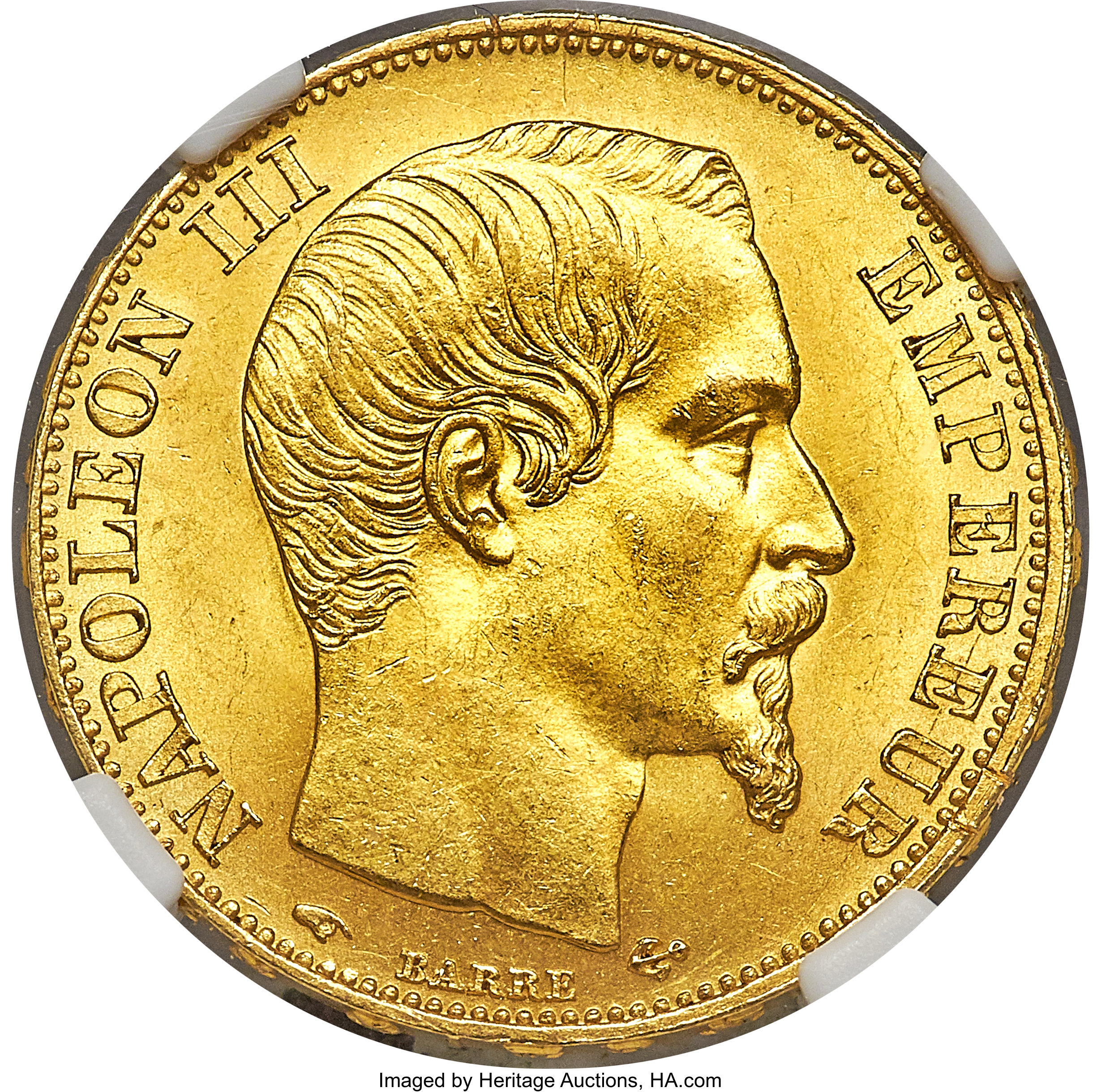 France: Napoleon III gold 20 Francs 1856-A MS65 NGC,... France ...