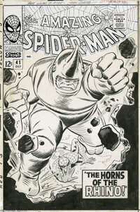 John Romita Sr. and Mike Esposito - Amazing Spider-Man #41 Cover Original Art (Marvel, 1966). The rampaging Rhino makes...
