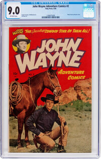 John Wayne Adventure Comics #2 (Toby Publishing, 1950) CGC VF/NM 9.0 Off-white pages