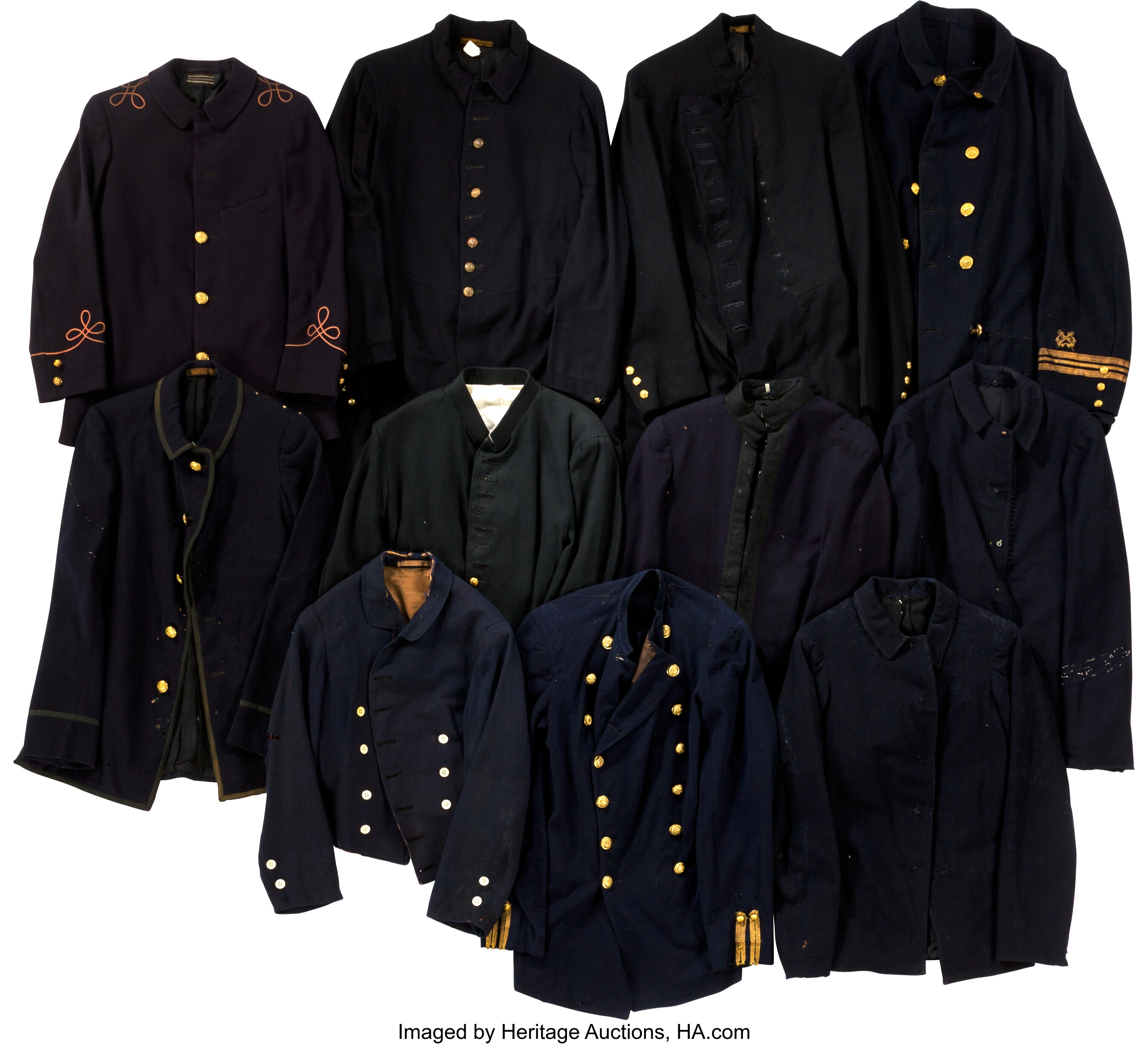 Lot Of 11 Miscellaneous Militia Army Uniform Jackets Total