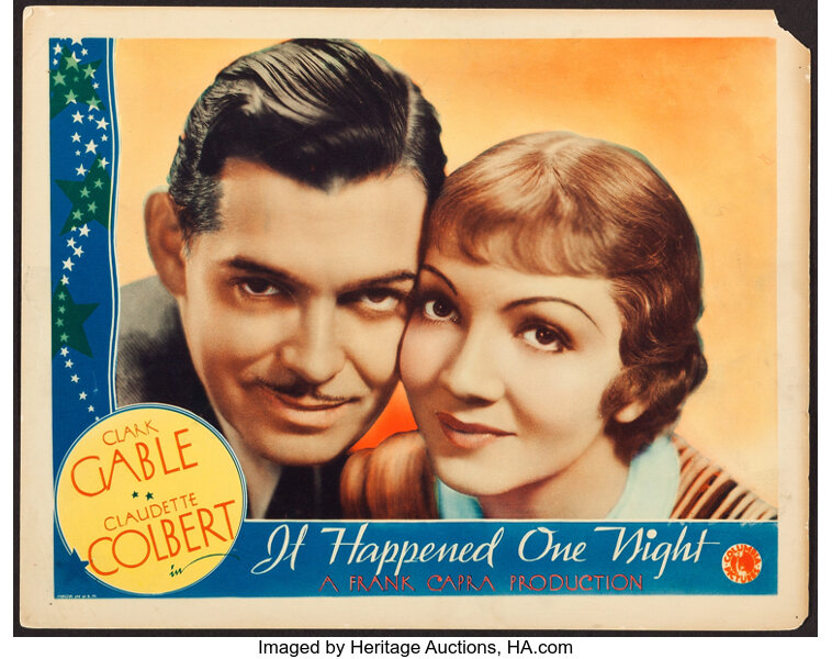 It Happend one Night Lobby Card Poster Clark Gable Claudette Colbert 