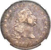 1794 $1 B-1, BB-1, R.4, AU58 NGC. CAC