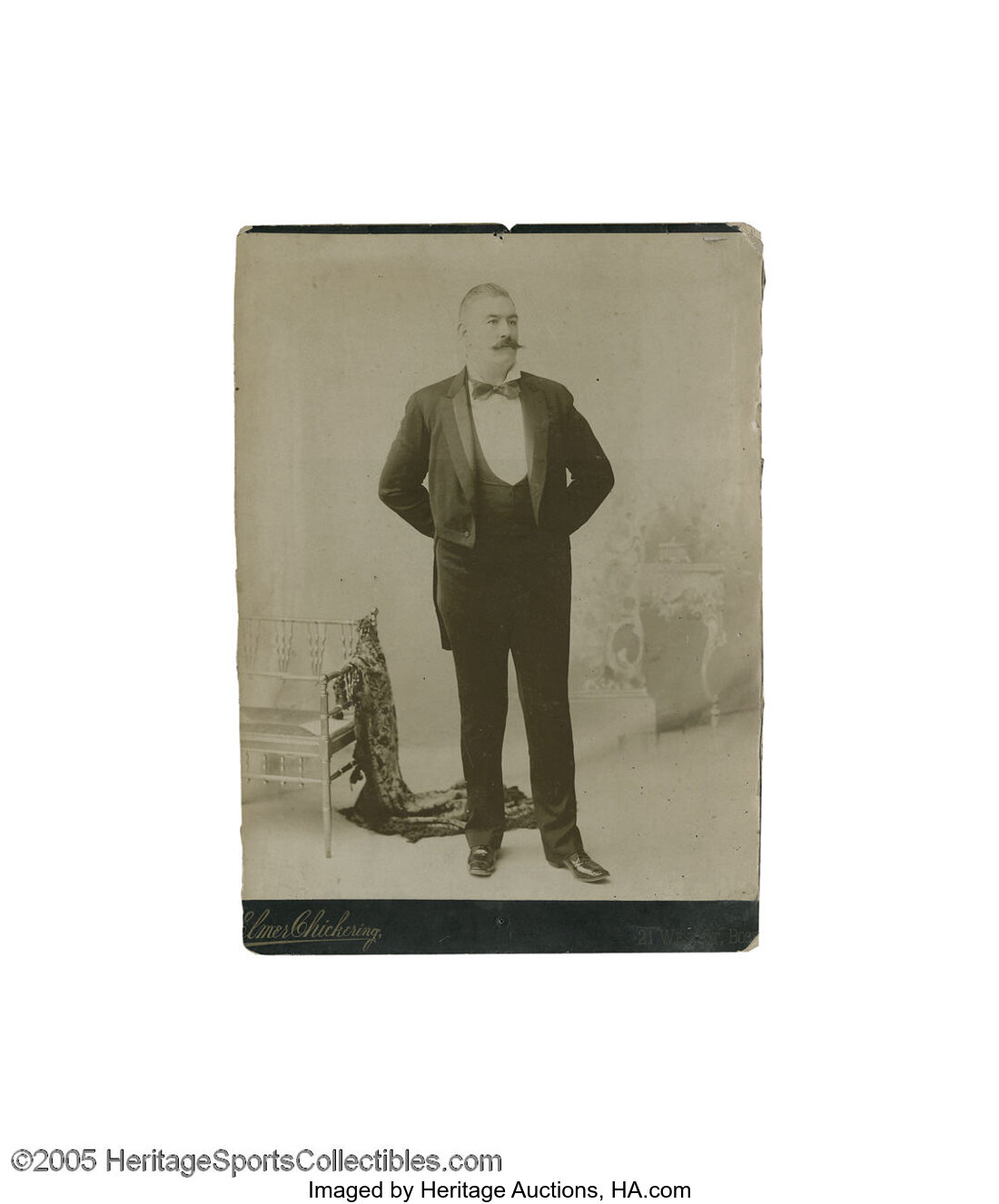 Circa 1890 John L Sullivan Oversized Cabinet Photograph John L