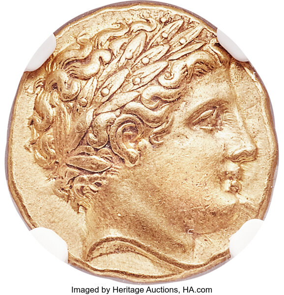 Ancients:Greek, Ancients: MACEDONIAN KINGDOM. Philip II (359-336 BC). AV stater(18mm, 8.61 gm, 8h). NGC AU 5/5 - 3/5, Fine Style....